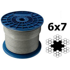 Трос сталевий в ПВХ оболонці 8 мм (6/8) DIN 3055 (6*7+FC)