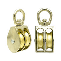 Блок для троса 2" двошківний нікельований під трос 8 мм