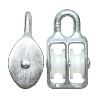 Блок для троса 30 мм двошківний оцинкований під трос 8 мм